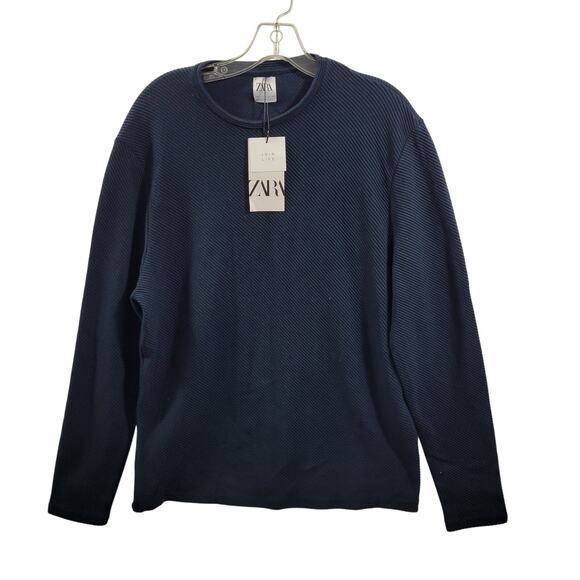 Zara Sweaters - Zara Blue Ribbed Women's NWT Sweater Size L 92323-0442
